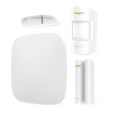 Комплект беспроводной сигнализации Ajax StarterKit white с централью Hub, Grade 2, Ethernet и 2G, белый