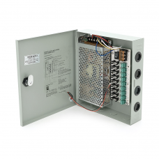 Блок питания 12V-10A / 9CH в металлическом боксе с замком, 12 В 10 А, 120 Вт, 9 каналов