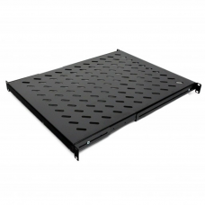 Полка 19″ Sparta на 4 точки крепления, глубина 400 мм, металл 1,5 мм, перфорированная, черная (UA-SH4-400B)