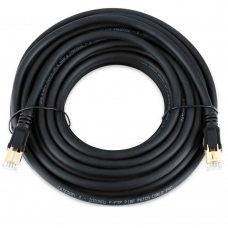 Патч-корд литой VEGGIEG, CCA, SSTP, RJ45, Cat.8, 20m, черный