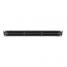 Патч-панель Merlion ML-2264-CAT.6 категории 6 на 48 портов RJ45, UTP, 19″ 1U, черная