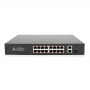 PoE-коммутатор Merlion BT-D6018FE, 16 портов PoE, 2 uplink RJ45 и оптический порт на 20 км, в стойку