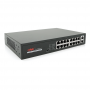 16ти портовий PoE комутатор ONV-H1016PLS 16 портів РоЕ 100 Мбіт + 2 Uplink 1000 Мбіт, до 250м, IEEE802.3af / at, загальна потужність 160Вт
