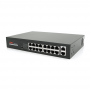16ти портовий PoE комутатор ONV-H1016PLS 16 портів РоЕ 100 Мбіт + 2 Uplink 1000 Мбіт, до 250м, IEEE802.3af / at, загальна потужність 160Вт