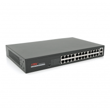 PoE-комутатор ONV-H1024PLS, 24 порти PoE 100 Мбіт/с + 2 гігабітні uplink, лінія до 250 м, 250 Вт