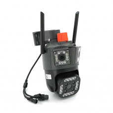 Вулична Wi-Fi камера YOSO YO-IPC49D6MP50 з двома об’єктивами, поворот 360°, ІЧ 50 м, V380 (YT28232)