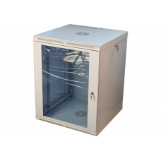 Настінна телекомунікаційна шафа 19″ 15U Vago, 775×600×450 мм, акрилові двері, сіра (021492)