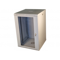 Настінна телекомунікаційна шафа 19″ 18U Vago, 910×600×600 мм, акрилові двері, сіра (022283)