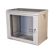 Настінна телекомунікаційна шафа 19″ 9U Vago, 505×600×350 мм, акрилові двері, сіра (021487)