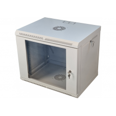 Настінна телекомунікаційна шафа 19″ 9U Vago, 505×600×450 мм, акрилові двері, сіра (021488)