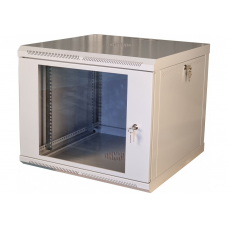 Настінна телекомунікаційна шафа 19″ 9U Vago, 505×600×600 мм, акрилові двері, сіра (021489)