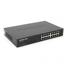 PoE-комутатор Mercury S116PS на 15 портів PoE + 1 uplink 100 Мбіт/с, вбудоване живлення, у стійку