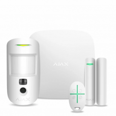 Комплект бездротової сигналізації Ajax StarterKit Cam Plus (HDR) з фотоверифікацією, Hub 2 Plus, білий
