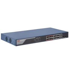 Керований PoE-комутатор Hikvision DS-3E1318P-EI(B), 16 портів PoE 100 Мбіт/с, 2×1000Base-T, 2×SFP