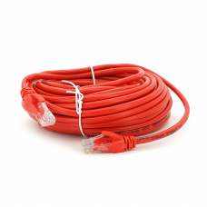 Патч-корд литой RITAR, UTP, RJ45, Cat.5e, 10m, красный, Cu (медь)