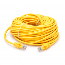 Патч-корд литой RITAR, UTP, RJ45, Cat.5e, 15m, желтый, Cu (медь)