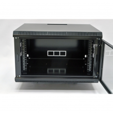 Настінна шафа 19″ 6U MGSWA, 600×500×373 мм, акрилове скло, чорна (UA-MGSWA65B)