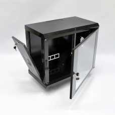 Настінна шафа 19″ 9U MGSWA, 600×350×507 мм, акрилове скло, чорна (UA-MGSWA935B)