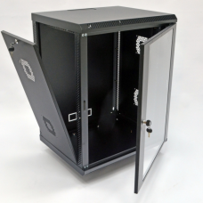 Настінна шафа 19″ 15U MGSWA, 600×500×773 мм, акрилове скло, чорна (UA-MGSWA155B)