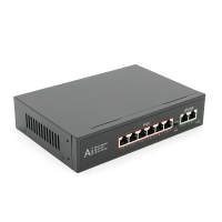 Гігабітний PoE-комутатор Merlion YT41638, 6 портів PoE + 2 uplink RJ45, до 30 Вт на порт, 75 Вт