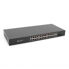 Гігабітний PoE-комутатор Merlion YT41700, 24 порти PoE + 2×RJ45 + 2×SFP, вбудоване живлення 52 В
