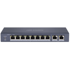 Неуправляемый PoE-коммутатор Hikvision DS-3E0310P-E / M(B), 8 портов PoE 100 Мбит/с + 2 гигабитных uplink, 80 Вт