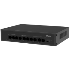 Неуправляемый PoE-коммутатор Imou SF110P, 8 портов PoE + 2 uplink 100 Мбит/с, бюджет 65 Вт, до 250 м